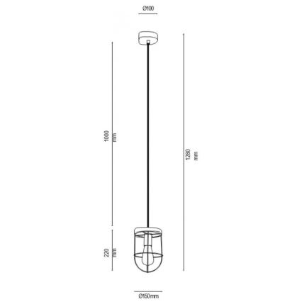Chandelier on a string NETUNO 1xE27/60W/230V oak - FSC certified
