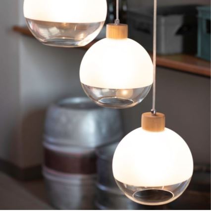 Chandelier on a string ALESSANDRO 1xE27/60W/230V oak - FSC certified