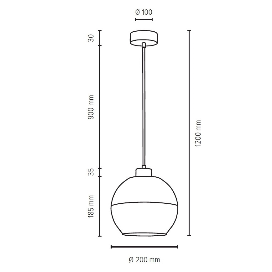 Chandelier on a string ALESSANDRO 1xE27/60W/230V oak - FSC certified