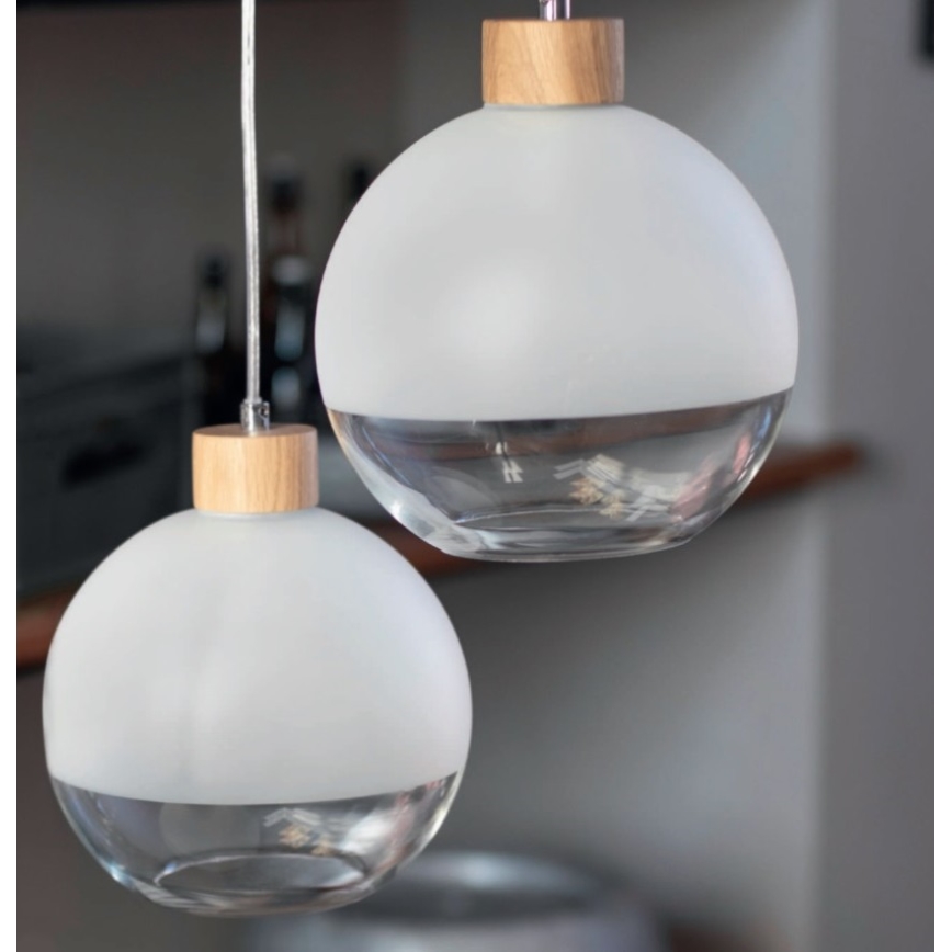 Chandelier on a string LINEA 3xE27/60W/230V oak - FSC certified
