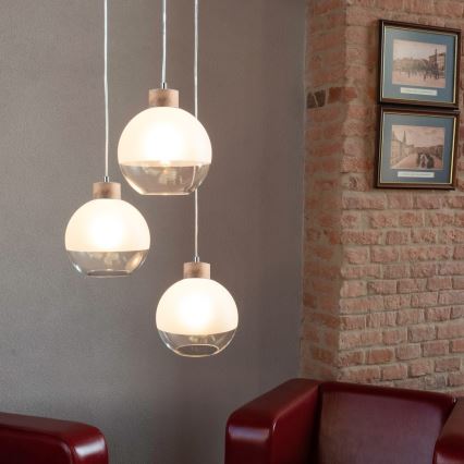 Chandelier on a string LINEA 3xE27/60W/230V oak - FSC certified
