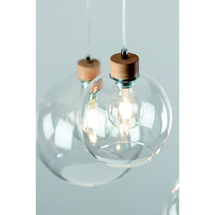 Chandelier on a string LAGUNA 1xE27/60W/230V oak - FSC certified