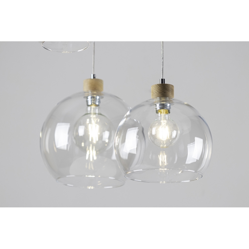 Chandelier on a string LAGUNA 1xE27/60W/230V oak - FSC certified