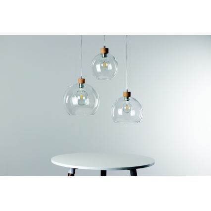 Chandelier on a string LAGUNA 1xE27/60W/230V oak - FSC certified