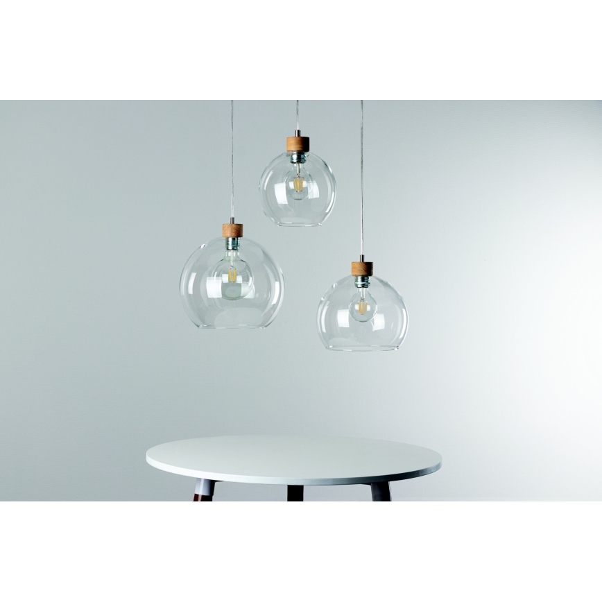 Chandelier on a string LAGUNA 1xE27/60W/230V oak - FSC certified