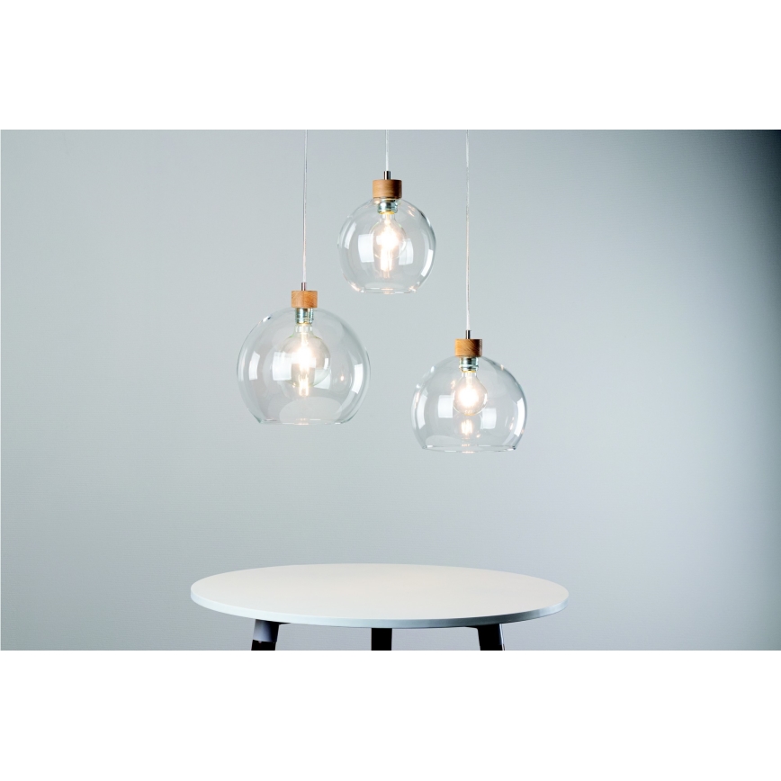 Chandelier on a string LAGUNA 1xE27/60W/230V oak - FSC certified