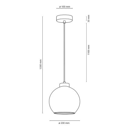 Chandelier on a string LAGUNA 1xE27/60W/230V oak - FSC certified