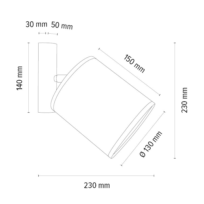 BENITA wall-mounted spotlight 1x E27/25W/230V brown/oak