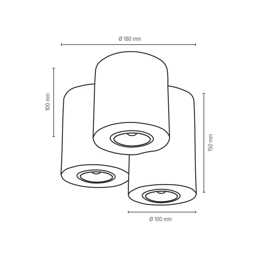 Ceiling light WOODDREAM 3xGU10/6W/230V oak - FSC certified