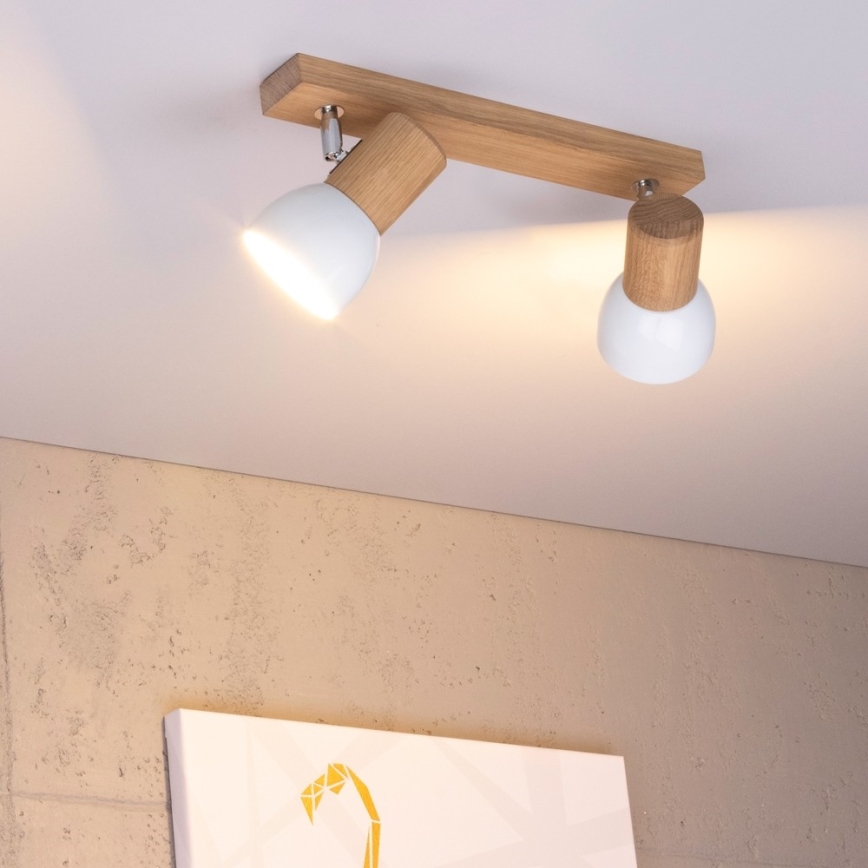 Spotlight SVENDA 2xE27/60W/230V oak - FSC certified