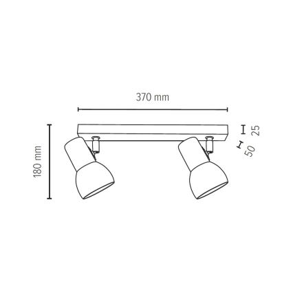 Spotlight SVENDA 2xE27/60W/230V oak - FSC certified