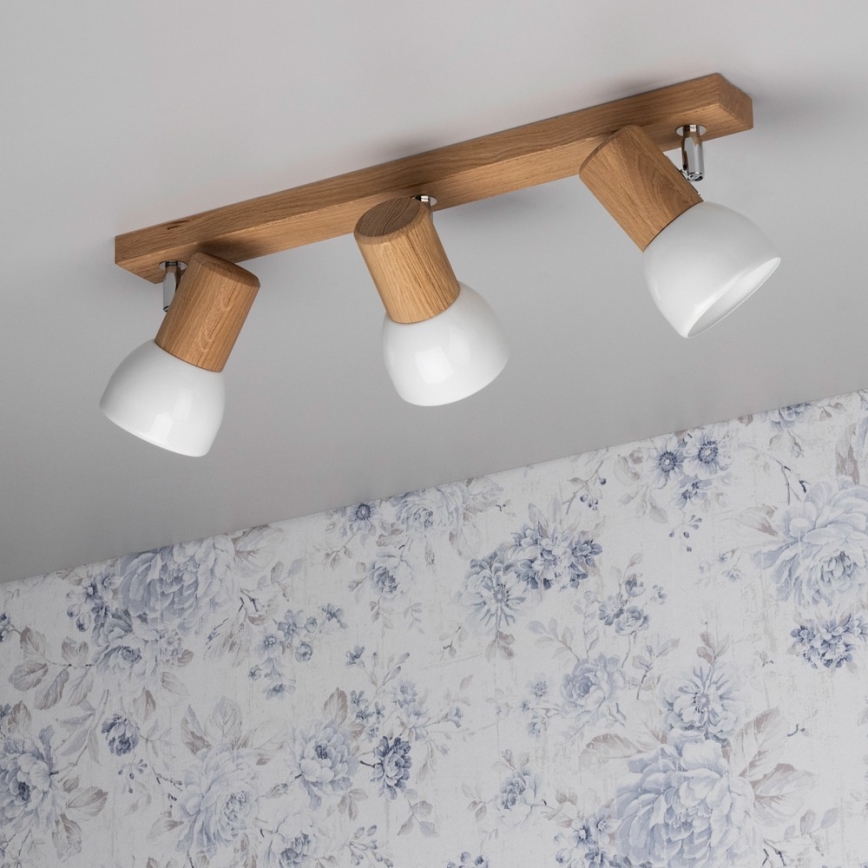 Spotlight SVENDA 3xE27/60W/230V oak - FSC certified