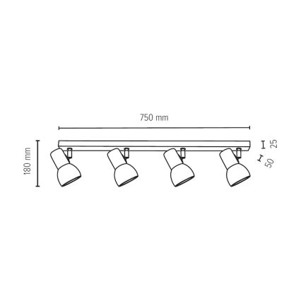 Spotlight SVENDA 4xE27/60W/230V oak - FSC certified