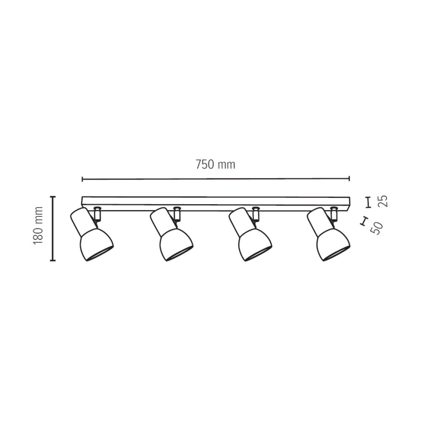 Spotlight SVENDA 4xE27/60W/230V oak - FSC certified