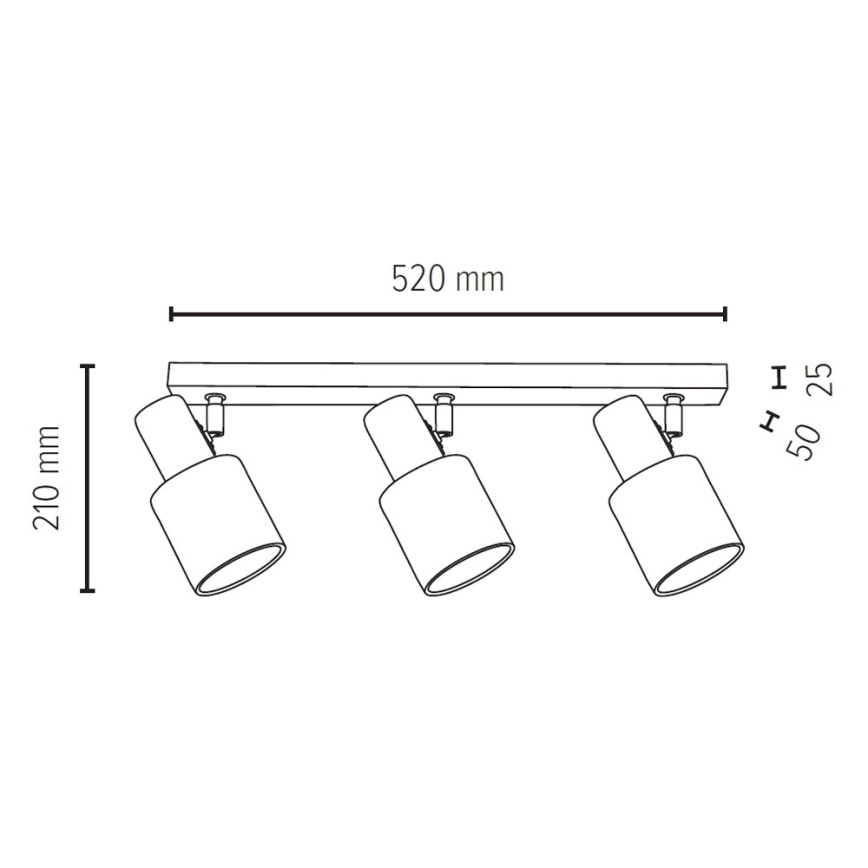 Spotlight TREEHOUSE 3xE27/25W/230V oak - FSC certified