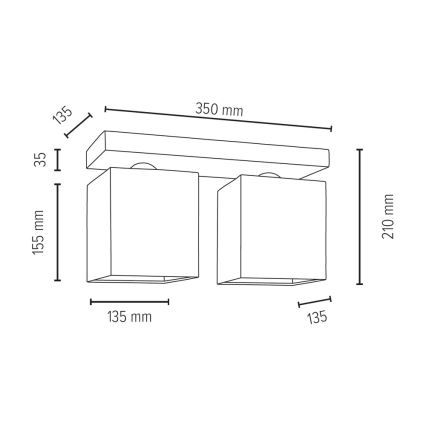 Ceiling light GREAT 2xE27/25W/230V concrete