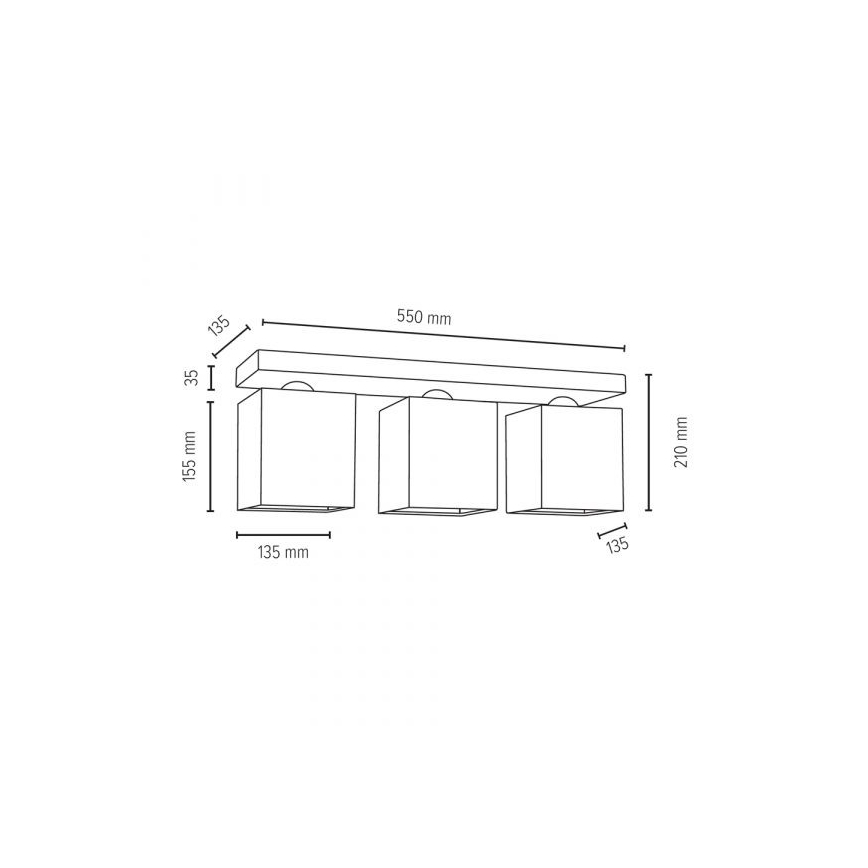 Ceiling light GREAT 3xE27/25W/230V concrete