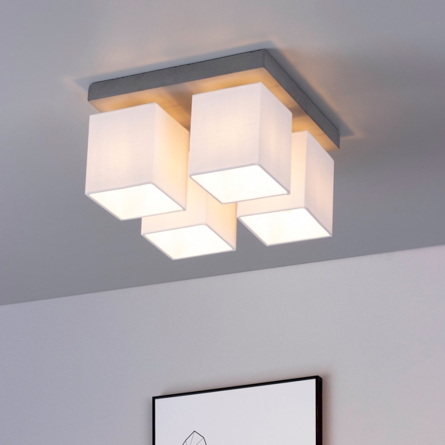 Ceiling light GREAT 4xE27/25W/230V concrete
