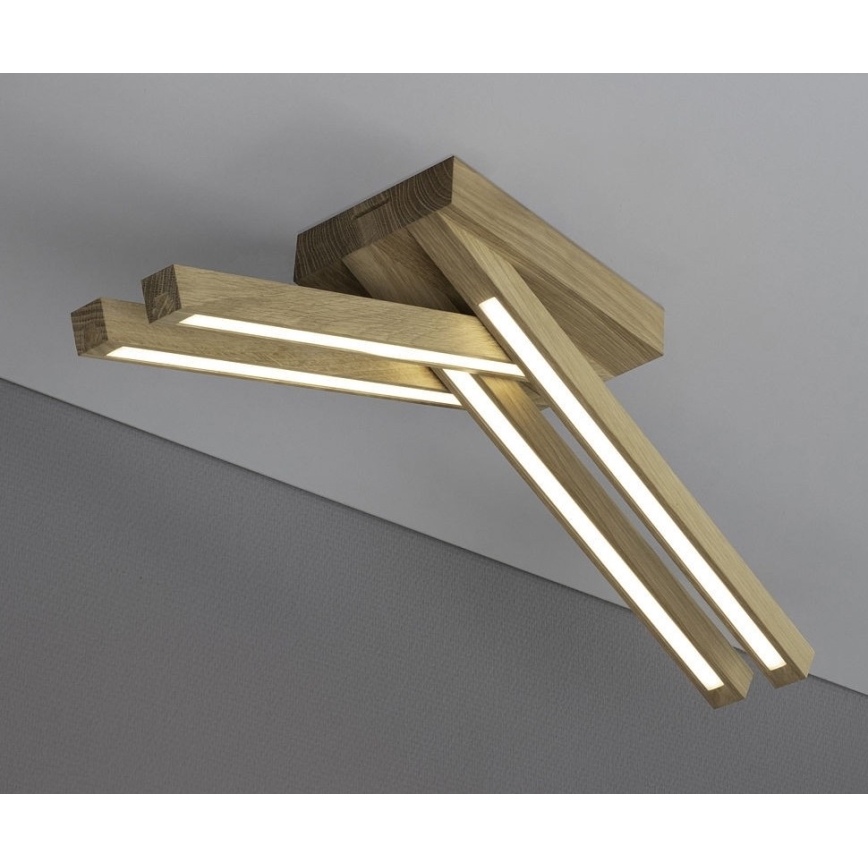 LED Surface-mounted chandelier LINUS 4xLED/4.5W/230V matte oak - FSC certified