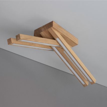 LED Surface-mounted chandelier LINUS 4xLED/4.5W/230V matte oak - FSC certified