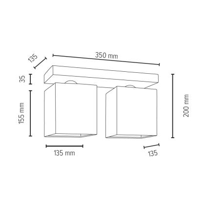 Ceiling light INGER 2xE27/25W/230V oak