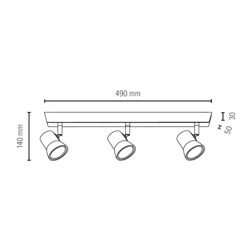 LED Spotlight VENLA 3xGU10/5W/230V oak - FSC certified
