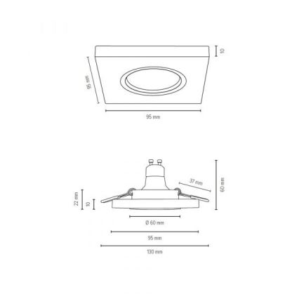 LED Recessed light VITAR 1xGU10/5W/230V CRI 90 oak – FSC certified