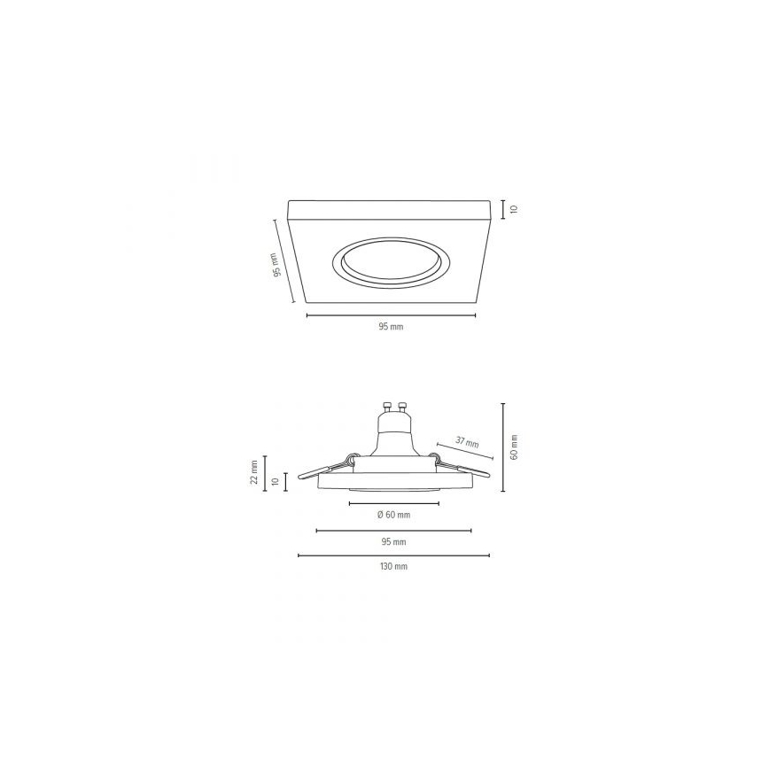 LED Recessed light VITAR 1xGU10/5W/230V CRI 90 oak – FSC certified