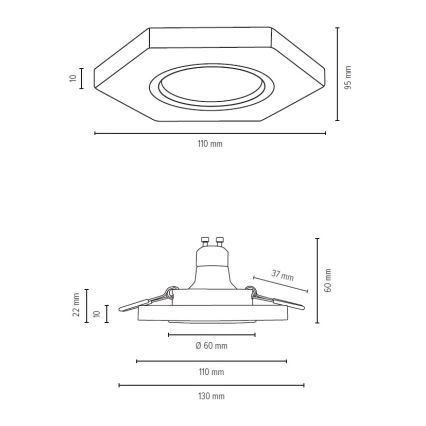 LED Recessed light VITAR 1xGU10/5W/230V CRI 90 beech – FSC certified