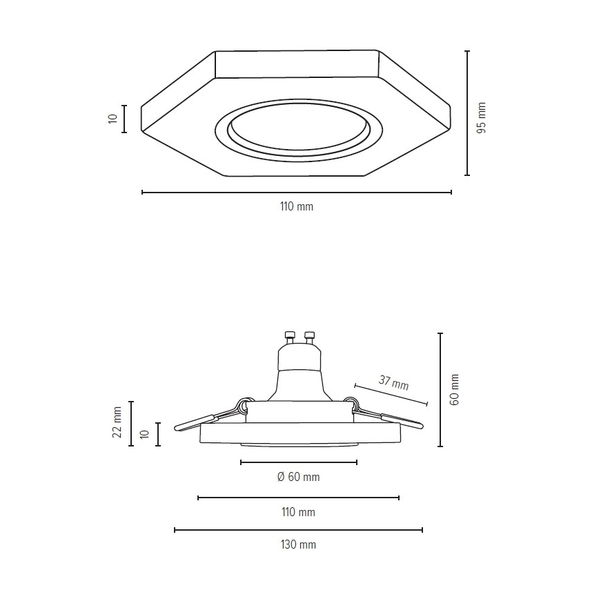LED Recessed light VITAR 1xGU10/5W/230V CRI 90 beech – FSC certified