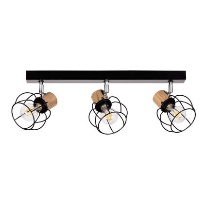 Ceiling spotlight PHIPHI 3xE27/60W/230V oak - FSC certified
