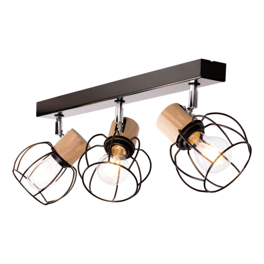 Ceiling spotlight PHIPHI 3xE27/60W/230V oak - FSC certified