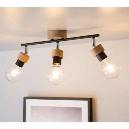 Spotlight MARJOLAINE 3xE27/25W/230V oak - FSC certified