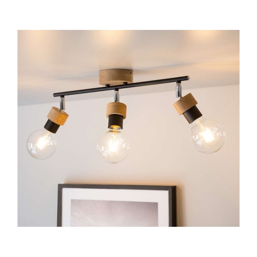 Spotlight MARJOLAINE 3xE27/25W/230V oak - FSC certified