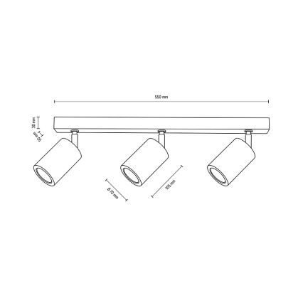 LED Ceiling spotlight MATTI 3xGU10/5W/230V oak - FSC certified