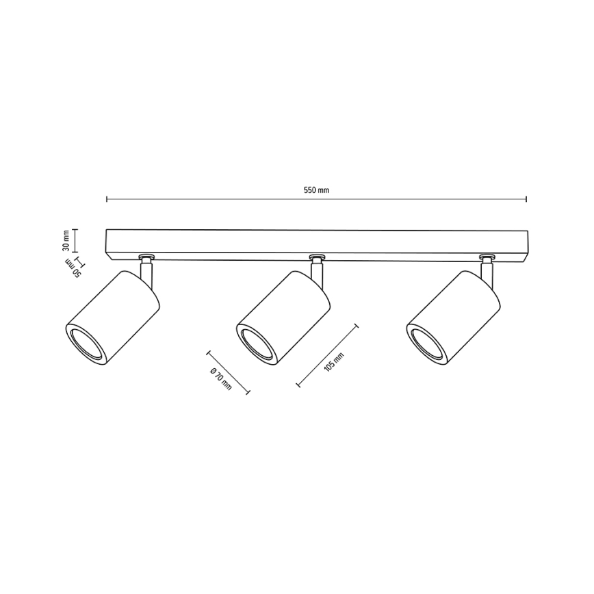 LED Ceiling spotlight MATTI 3xGU10/5W/230V oak - FSC certified