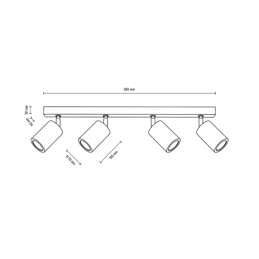 LED Ceiling spotlight MATTI 4xGU10/5W/230V oak - FSC certified