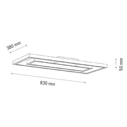 LED Dimmable ceiling light RAMME 2xLED/28,5W/230V oak
