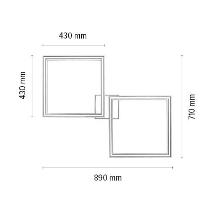 LED Dimmable ceiling light RAMME 2xLED/24W/230V oak – FSC certified