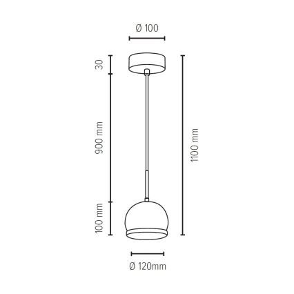 LED Chandelier on a string BALL WOOD 1xGU10/5W/230V matte oak - FSC certified