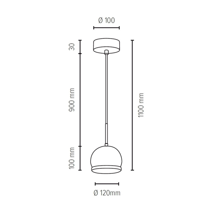 LED Chandelier on a string BALL WOOD 1xGU10/5W/230V matte oak - FSC certified