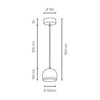 LED Chandelier on a string BALL WOOD 1xGU10/5W/230V matte oak - FSC certified