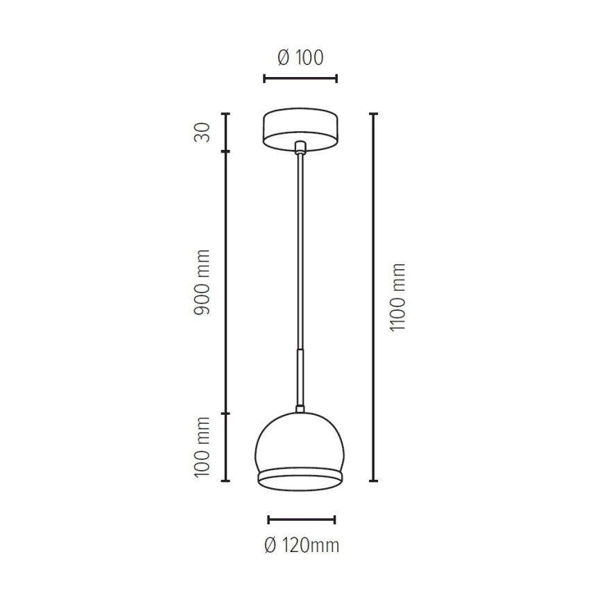LED Chandelier on a string BALL WOOD 1xGU10/5W/230V matte oak - FSC certified