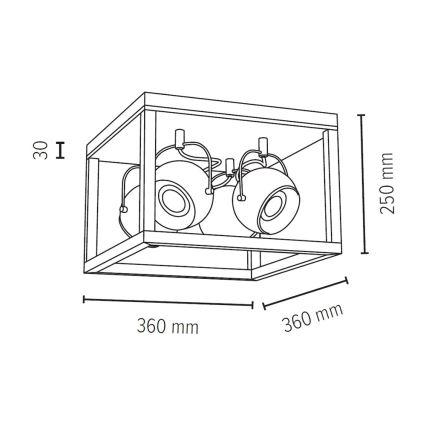 LED Ceiling light ROY 4xGU10/5W/230V matte oak