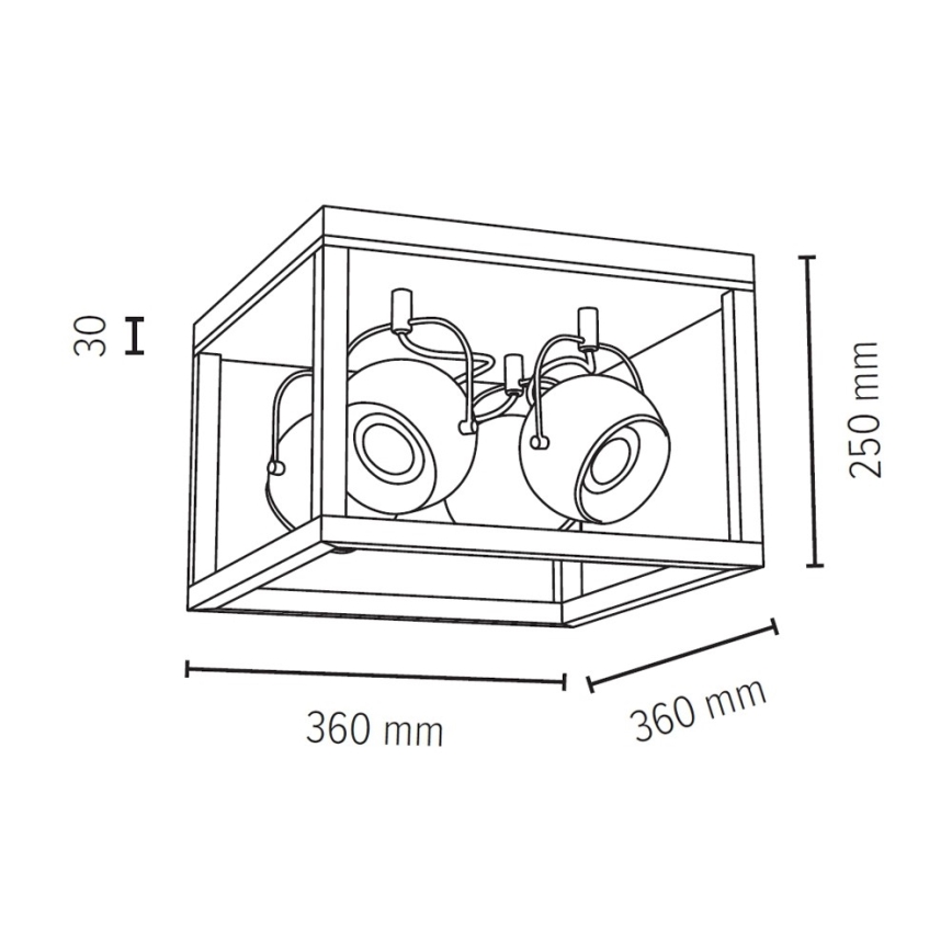 LED Ceiling light ROY 4xGU10/5W/230V matte oak