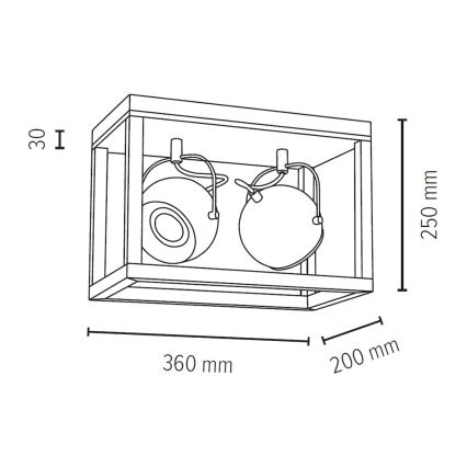 LED Ceiling light ROY 2xGU10/5W/230V matte oak - FSC certified