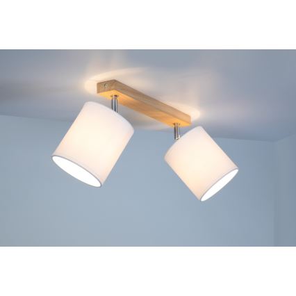 Spotlight APRILLIA 2xE27/25W/230V oak white - FSC certified