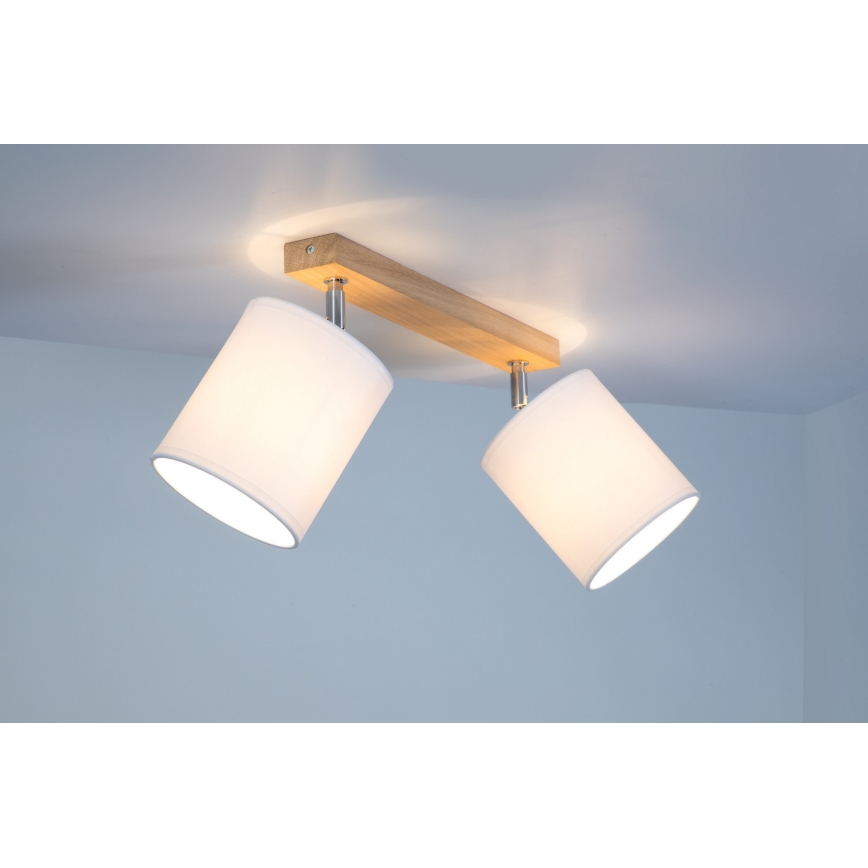 Spotlight APRILLIA 2xE27/25W/230V oak white - FSC certified