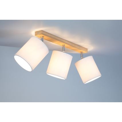 Spotlight APRILLIA 3xE27/25W/230V oak white - FSC certified