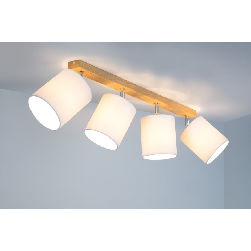 Spotlight APRILLIA 4xE27/25W/230V oak white - FSC certified